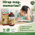 MemorEyes Schoolers Gold Syrup 120ml | Memory Booster for Kids Ages 4-9 | Plant-Based Brain & Focus