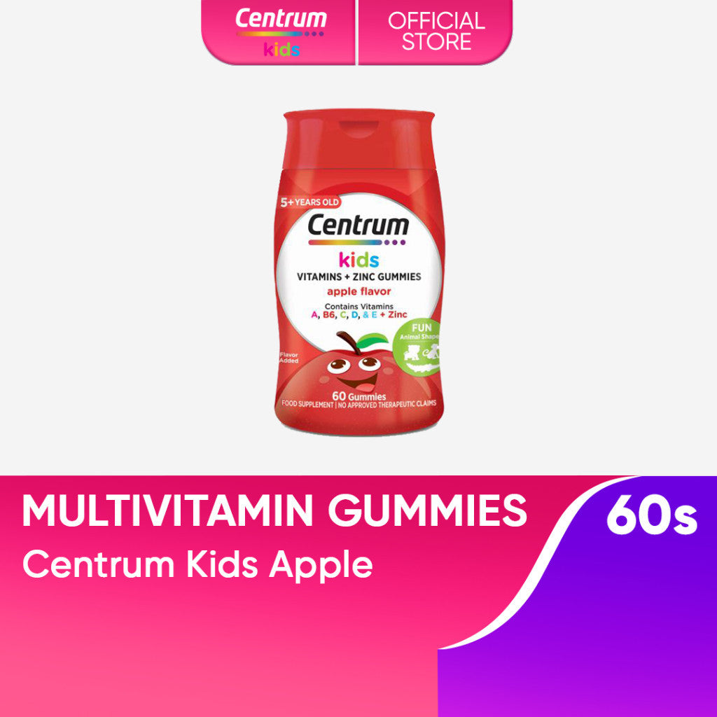 Centrum Kids Multivitamin Gummies Apple & Fruit Burst 60s (Pack of 2)