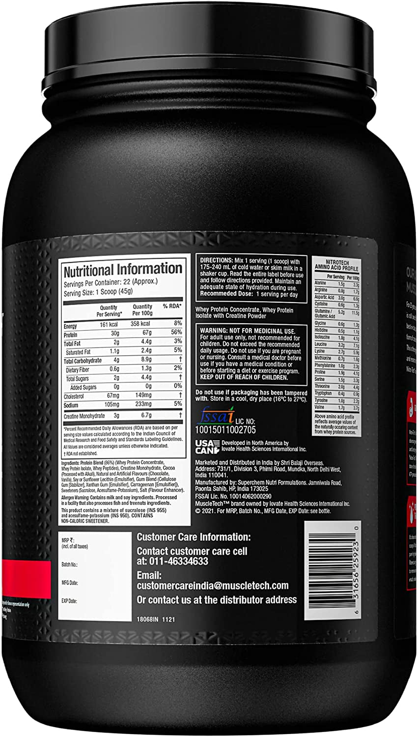 MUSCLETECH Nitrotech Whey Protein 2lbs