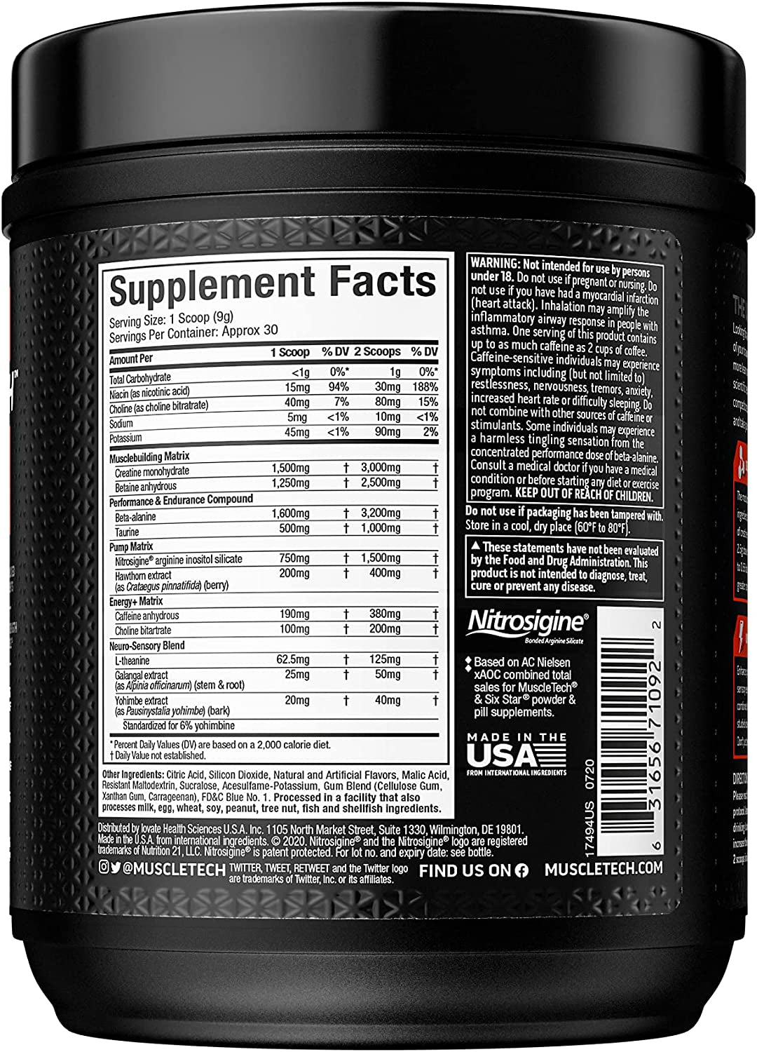Muscletech Vapor X5 260g 30 servings