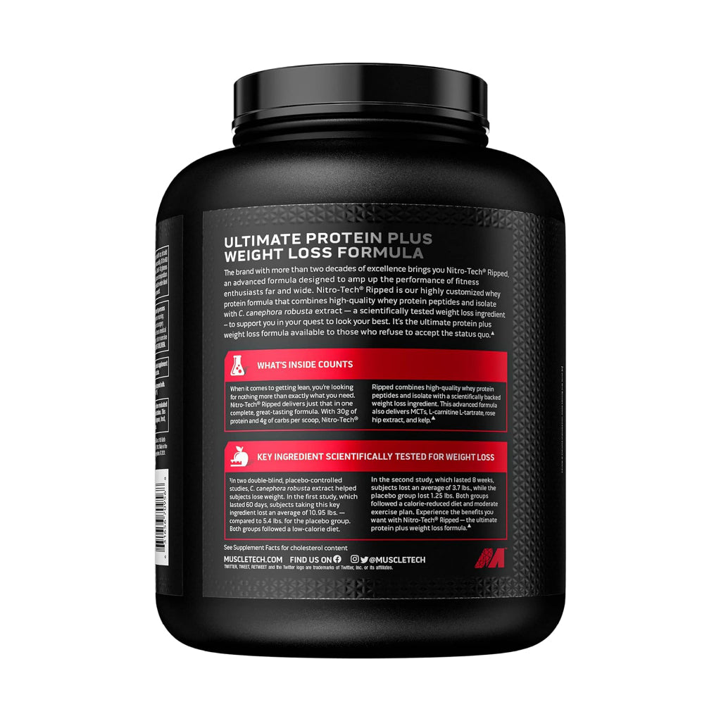 Muscletech Nitrotech Ripped Whey Protein 4 lbs. FREE Shaker