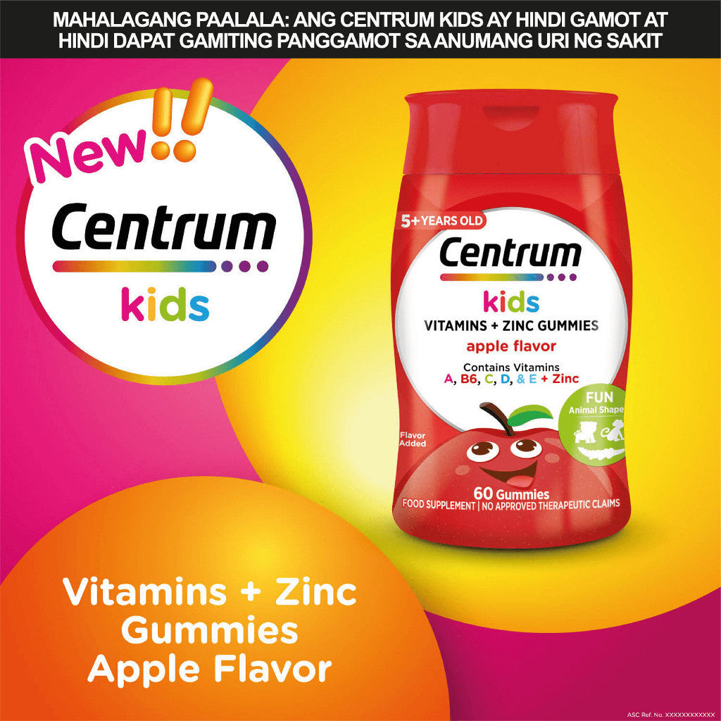 Centrum Kids Multivitamin Gummies Apple 60s