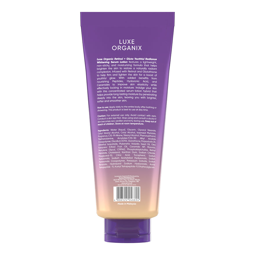 LUXE ORGANIX Retinol + Gluta Whitening Serum Lotion 350ml [ Buy 2, Get 50% Off ]