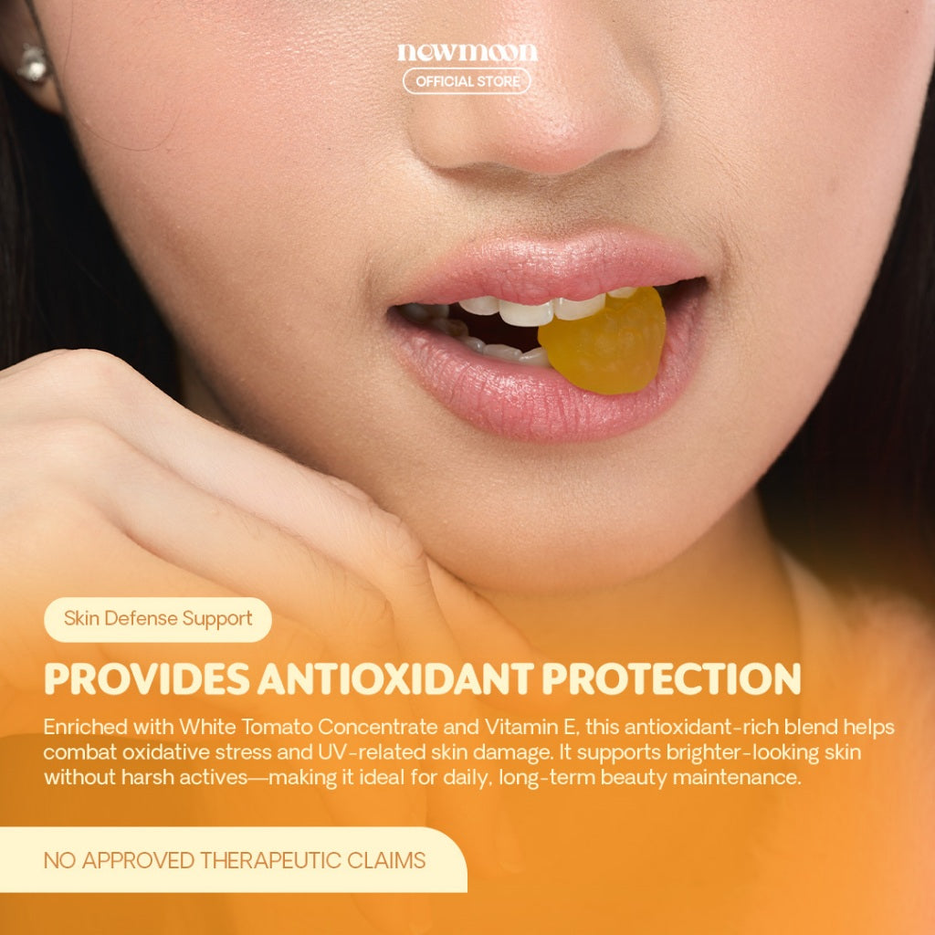 Moon Drop Radiant Glow: Niacinamide &amp; White Tomato Gummies for Radiant Skin