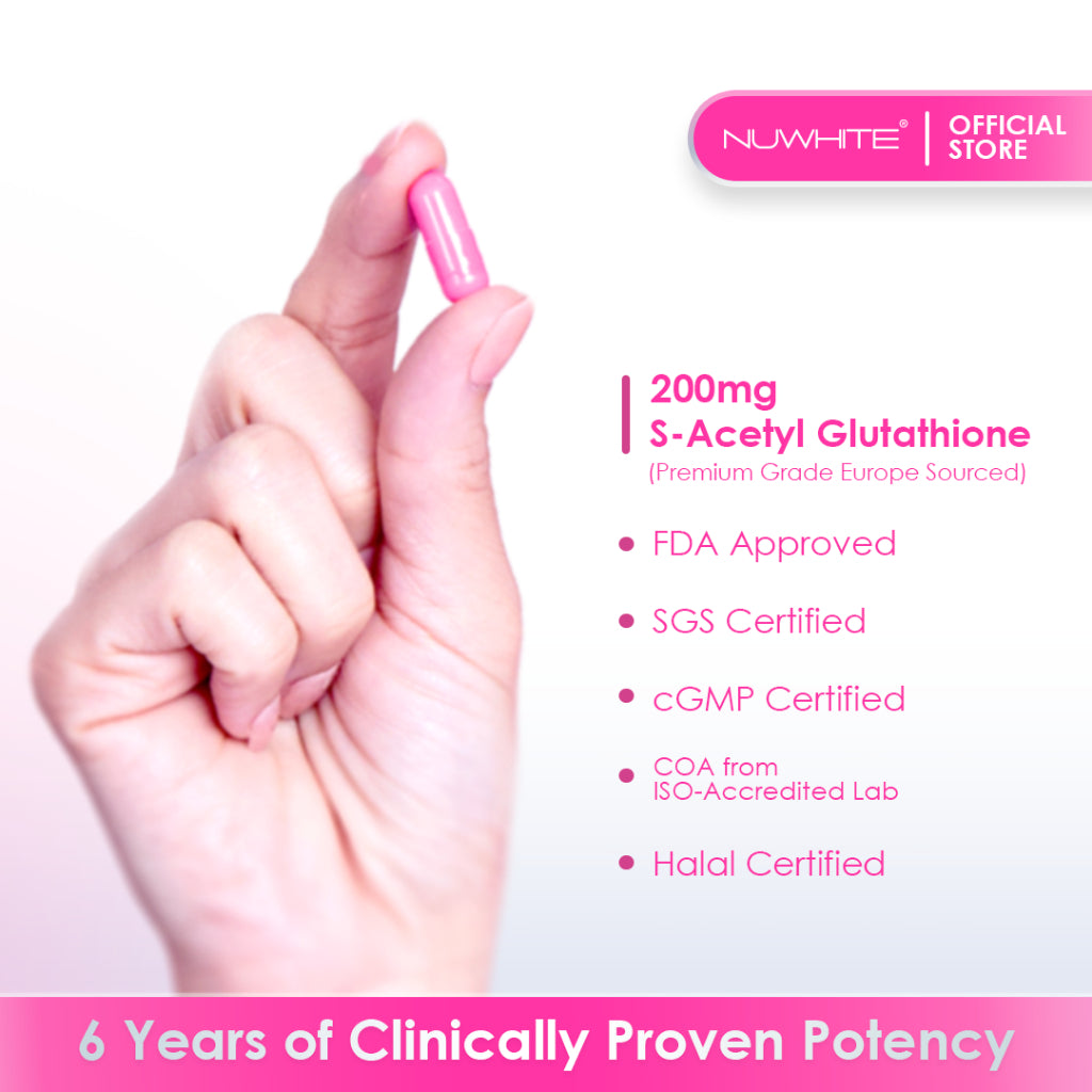 NuWhite S-Acetyl Glutathione 200mg: The Gold Standard for Fast Whitening
