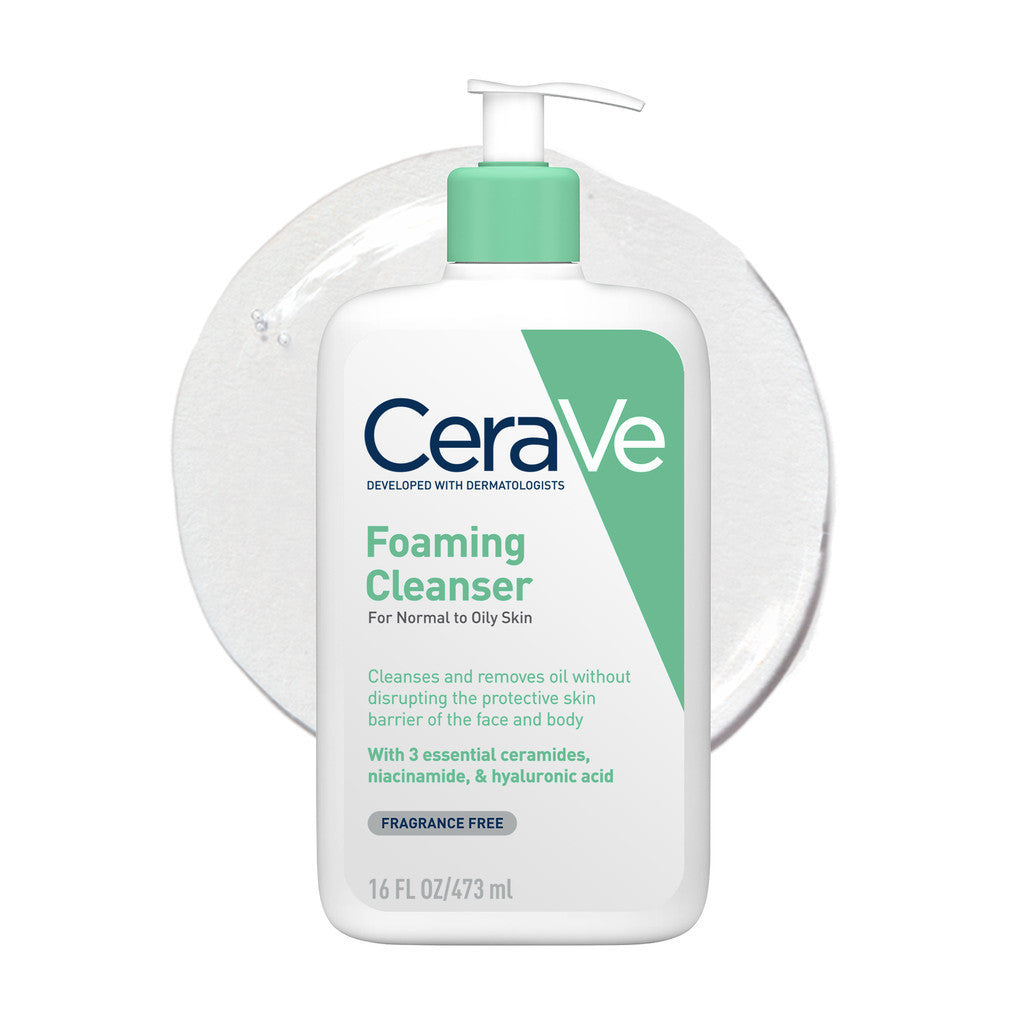 CeraVe Foaming Cleanser for Normal to Oily Skin (88ml/236ml/473ml) | Skin Barrier Face Wash
