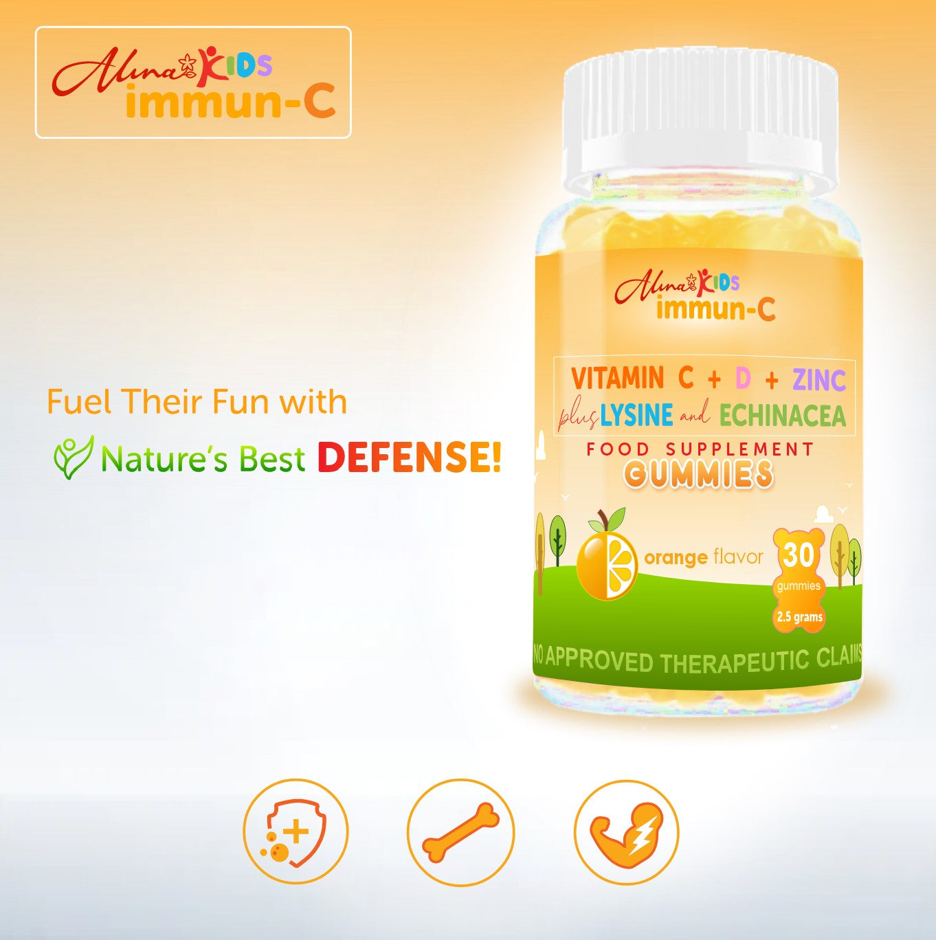 Alina Nutrisentials Kids Immun-C Vitamin C Zinc Gummy with Echinacea