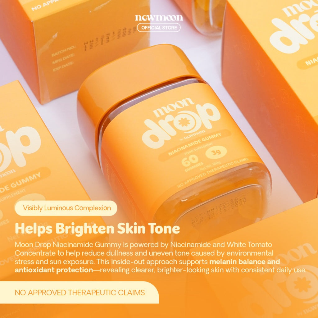 Moon Drop Radiant Glow: Niacinamide &amp; White Tomato Gummies for Radiant Skin