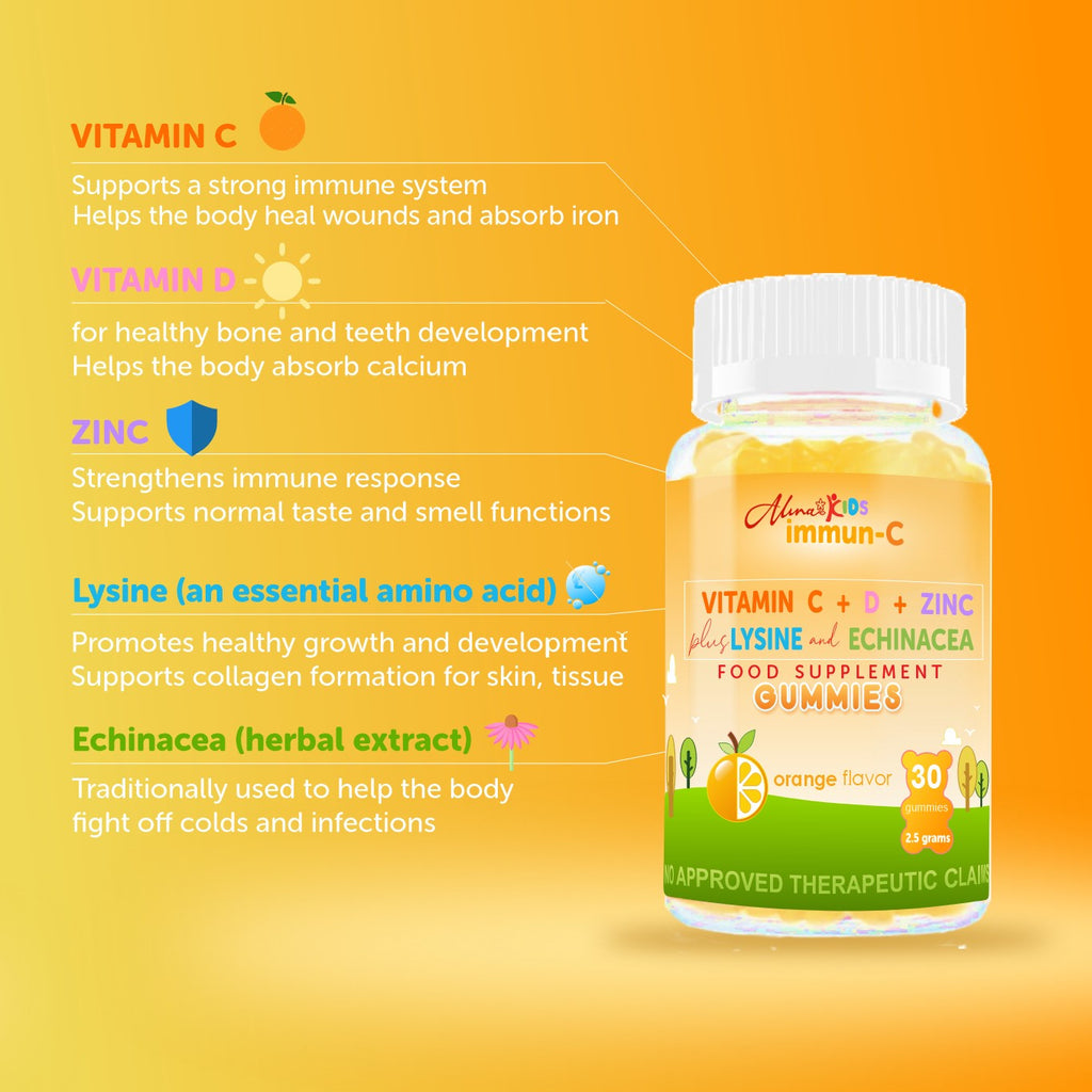 Alina Nutrisentials Kids Immun-C Vitamin C Zinc Gummy with Echinacea