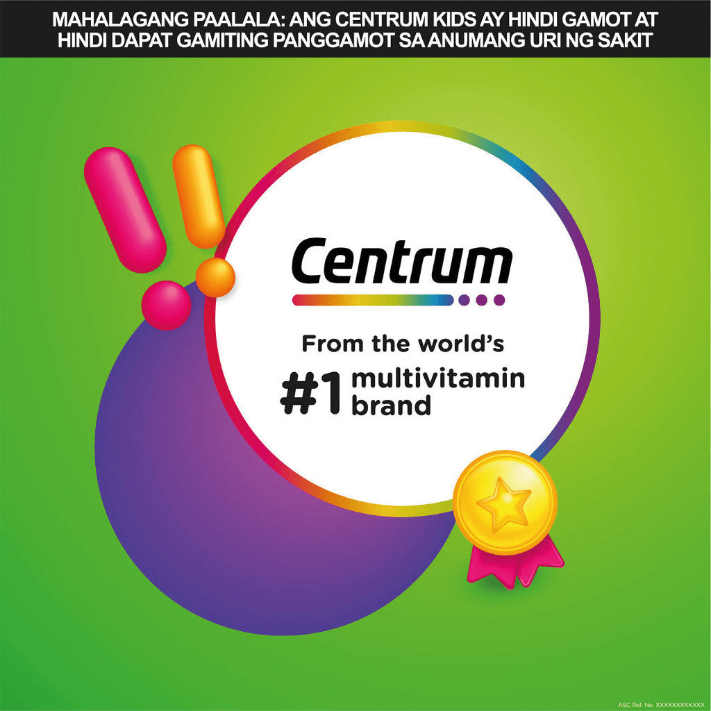 Centrum Kids Multivitamin Gummies Apple & Fruit Burst 60s (Pack of 2)