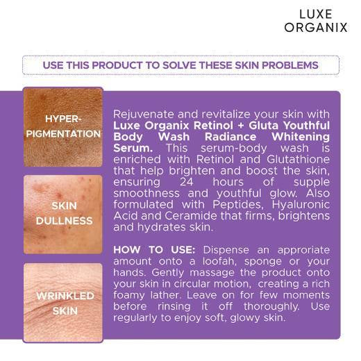 LUXE ORGANIX Retinol Serum Body Wash 1000g