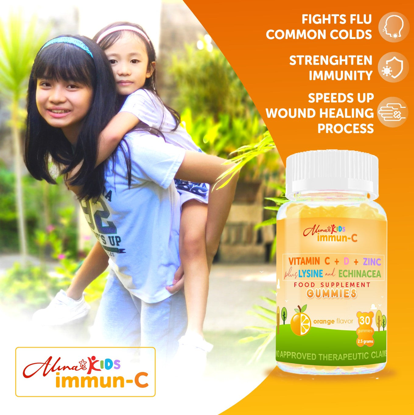 Alina Nutrisentials Kids Immun-C Vitamin C Zinc Gummy with Echinacea