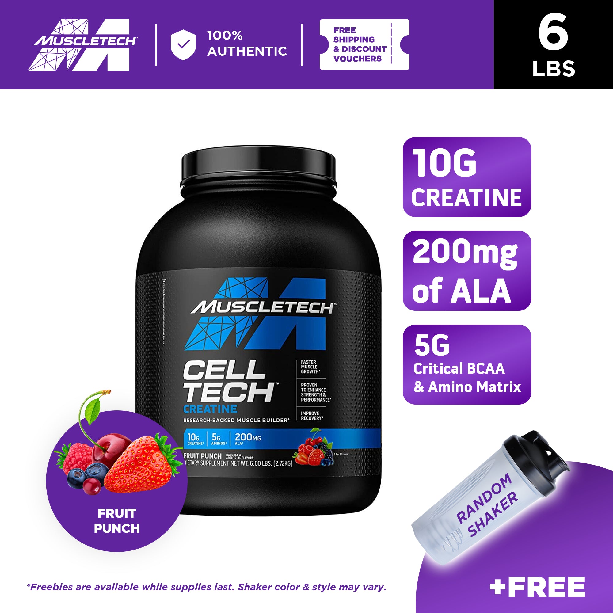 MuscleTech Cell-Tech Creatine Powder | Post Workout Recovery Drink 6 lbs