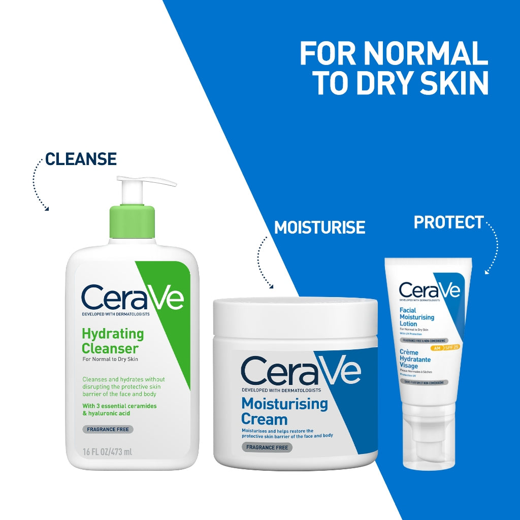 CeraVe Facial Moisturiser AM PM Set | Day Moisturizing Lotion SPF30 with Oil-Free Night Cream